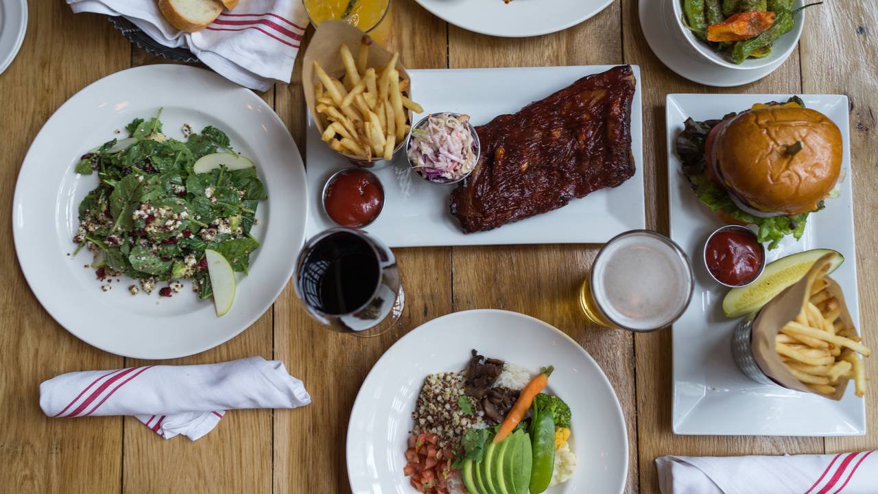 Plate of food served at Gates Restaurant in New Canaan