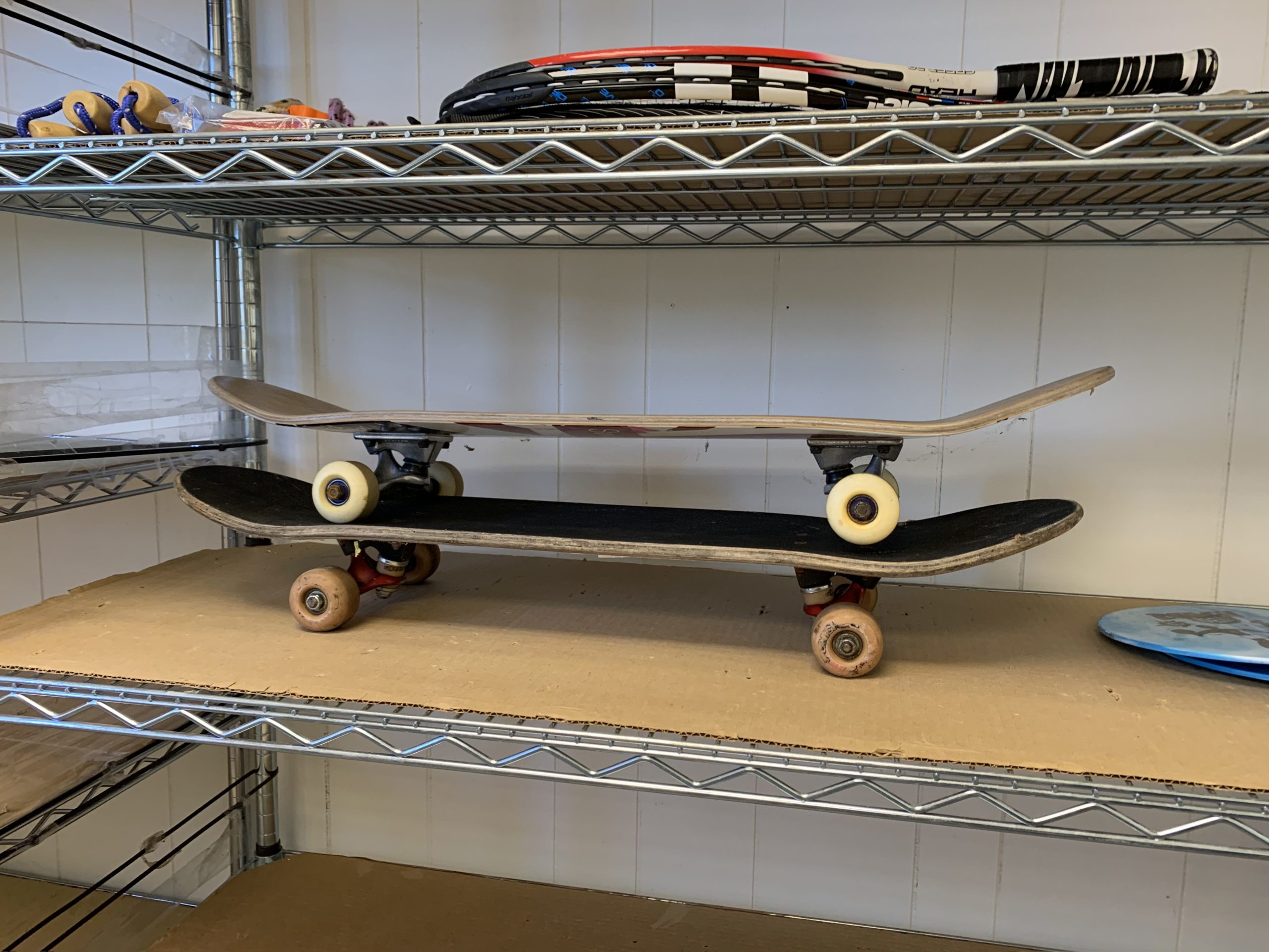 Example of sports equipment available including skate boards